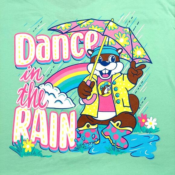 Buc-ee's Women's Plus Size Mint Green Double Graphic Short Sleeve T-Shirt - Picture 1 of 5